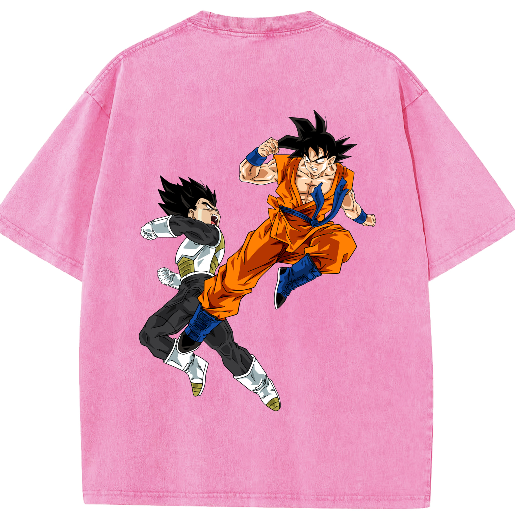 （画像用） ドラゴンボール 孫悟空（そん ごくう）Son Goku カカロット DRAGON BALL Kakarotto 綿100% ヴィンテージ風 半袖Tシャツ（背面プリント）
